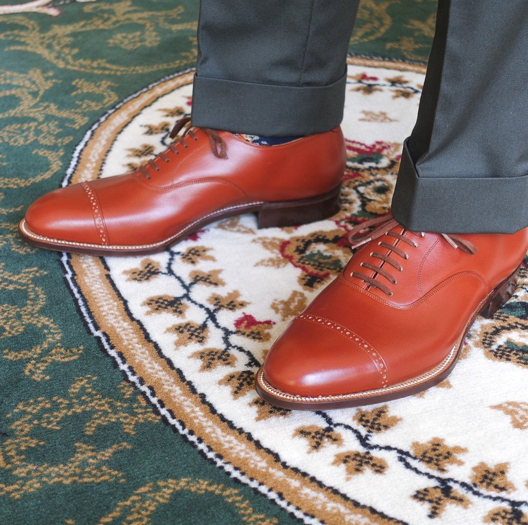Arch Kerry 黒 レザー ドレスシューズ キャップトゥ 30851 30851 / 7 Eyelet Cap Toe Oxford Black Calf – Arch Kerry