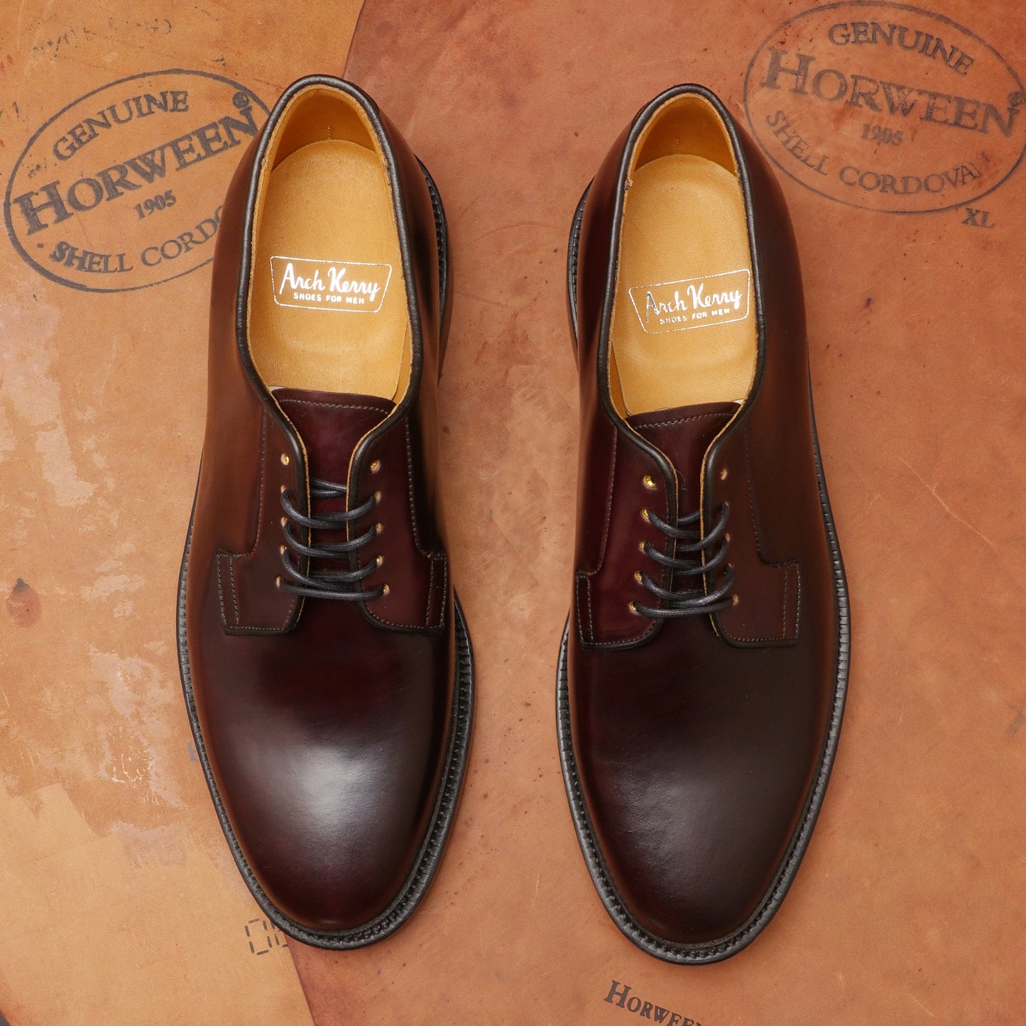 22533 Plain toe blucher Burgundy cordovan