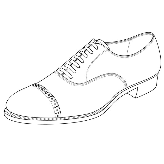 SHINKI-HIKAKU Shin Cordovan 308x3/7 Eyelet Cap Toe Oxford