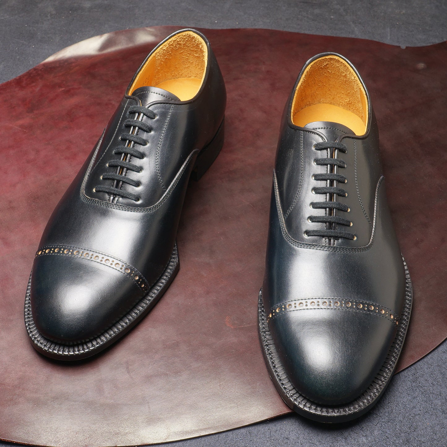 Horween Shell Cordovan 308x3 / 7 Eyelet Cap Toe Oxford