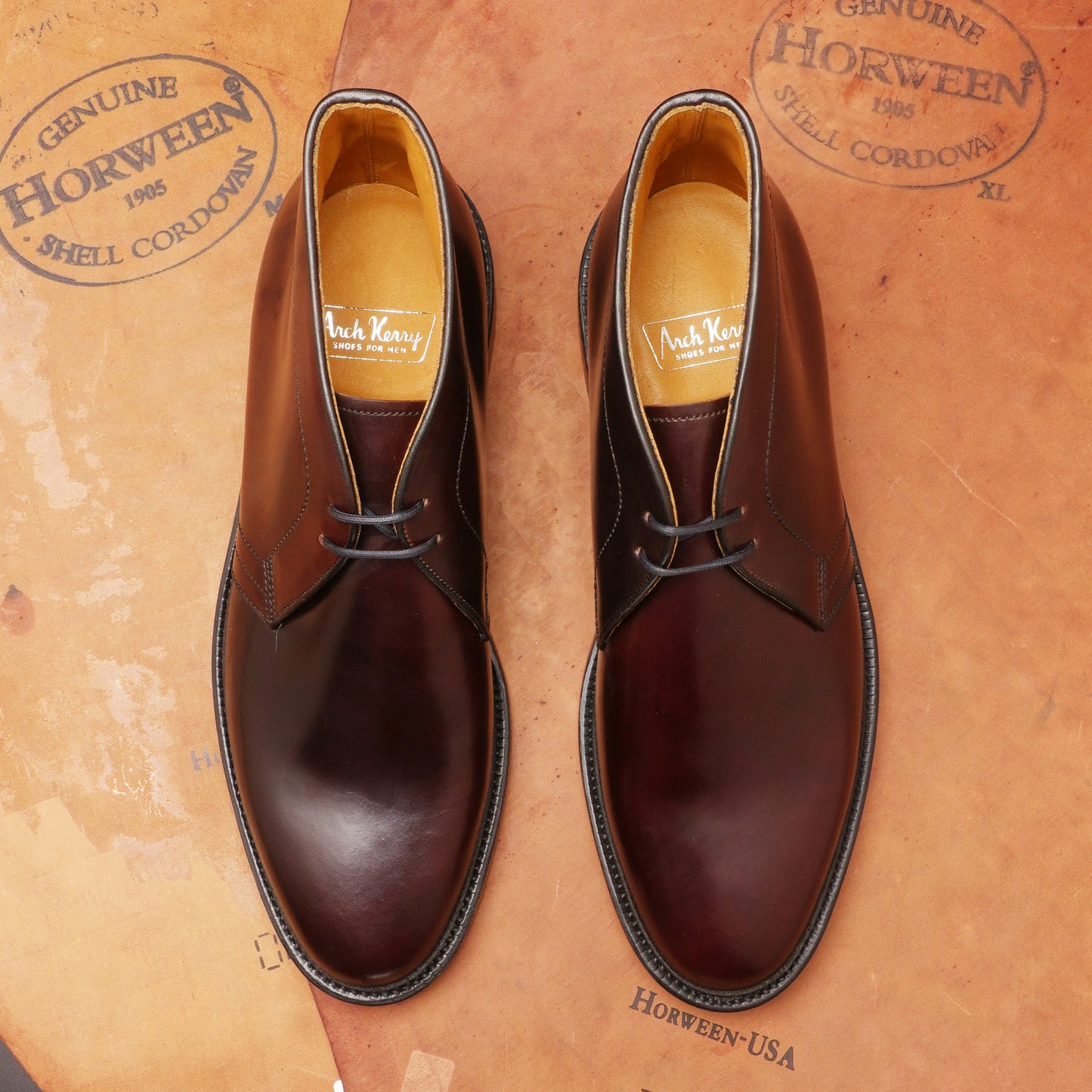 22133 Plain toe chukka boot Burgundy cordovan